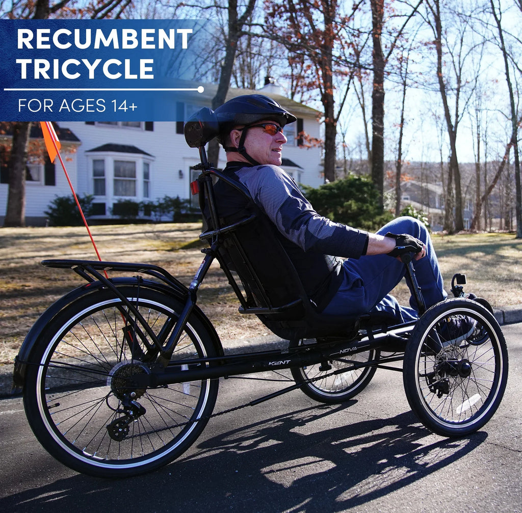 Bike, Bicycles Nova Black Unisex 24-inch Recumbent Kent