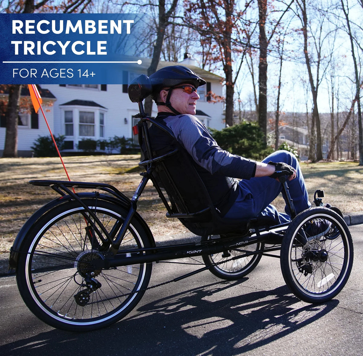 Bike, Bicycles Nova Black Unisex 24-inch Recumbent Kent