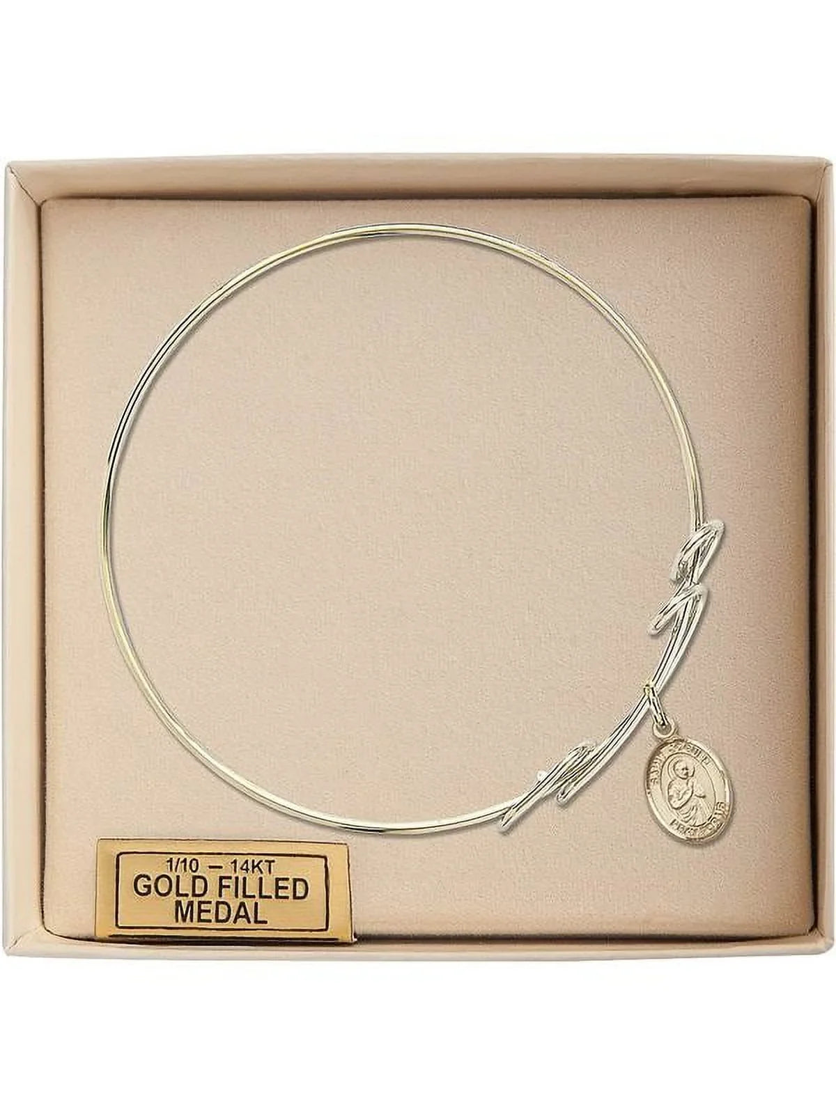 in Bangle Jogues Bracelet Gold-Filled Round 8 Loop inch St. Double Isaac w/