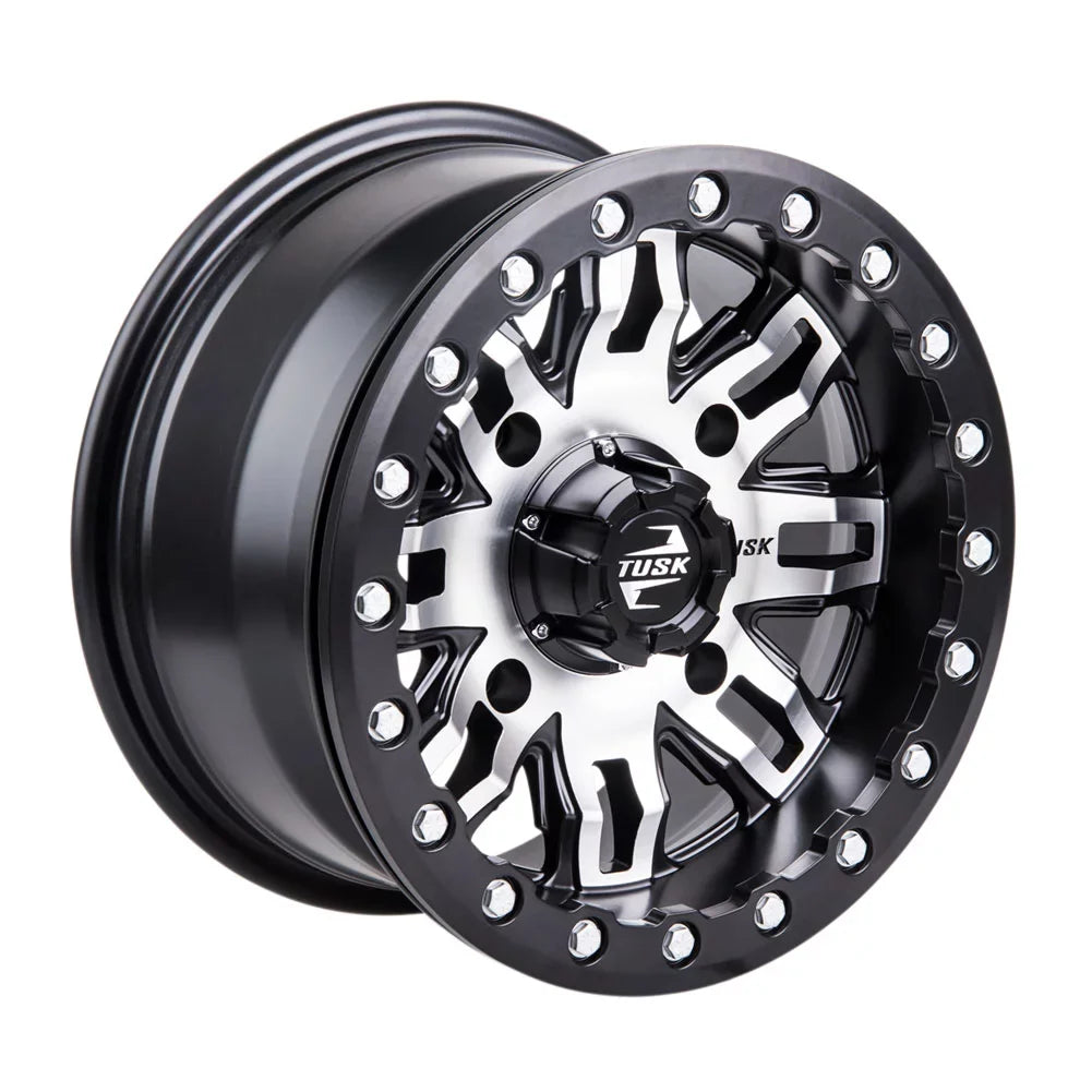 Teton For 2 14x7 YAMAHA 4.0 2022 Machined/Black 1000 3.0 RMAX + 4/156 Wheel Tusk Beadlock Sport Wolverine