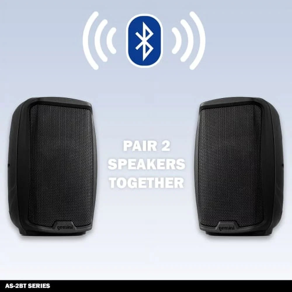 Gemini AS-2112BT Watts Bluetooth XLR Inch RCA Pro Speaker 1500 New 12" Active PA Sound System DJ