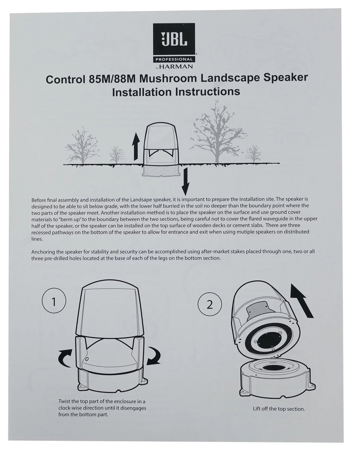 (2) 70v Speakers+Amplifier 85M Outdoor JBL Commercial Landscape CONTROL 5.25"