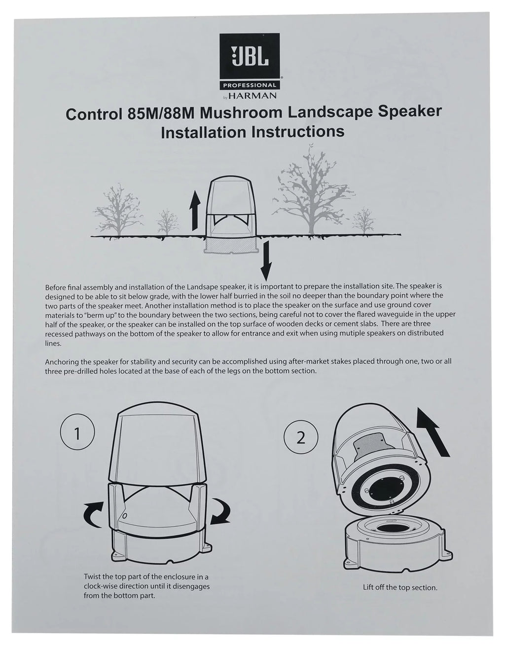 CONTROL Landscape JBL 85M Outdoor (5) Speakers+Amplifier 5.25" Commercial 70v