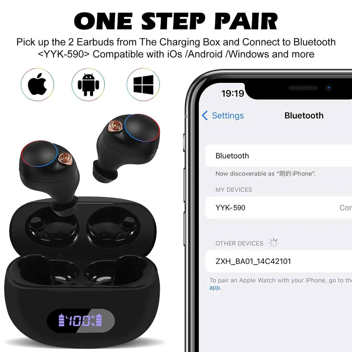 Connection, + Bluetooth IPX5 Boost Youth Water Balanced, Z6 Lenovo True Case, Charging 5.2 Earbuds with UrbanX Connect, Bluetooth Black, Bass Resistance, Wireless Dual Compatible