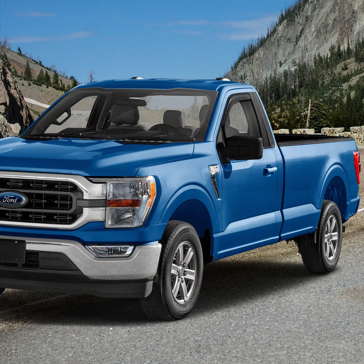 Cab/SuperCrew/SuperCab, Vent Rain Regular Deflector, - Deflectors for Cars, Shatterproof Guards, 2 GY003497 Window Car in-Channel Window pcs Ford Goodyear F150 for 2021-2024 Visors Accessories,