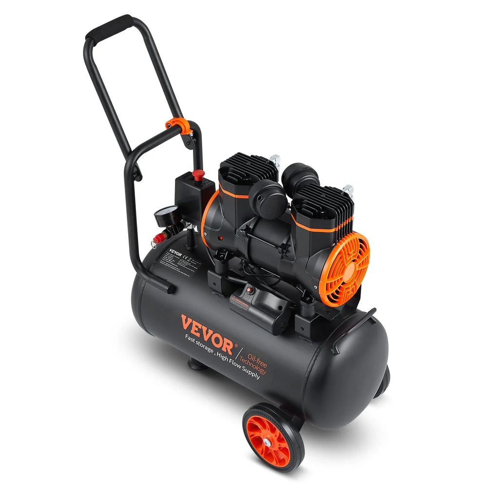Ultra 90PSI, CFM Quiet 6.3 VEVOR Oil-Free, 1450W, dB @ 70 Compressor, Air Gallon, 3.35