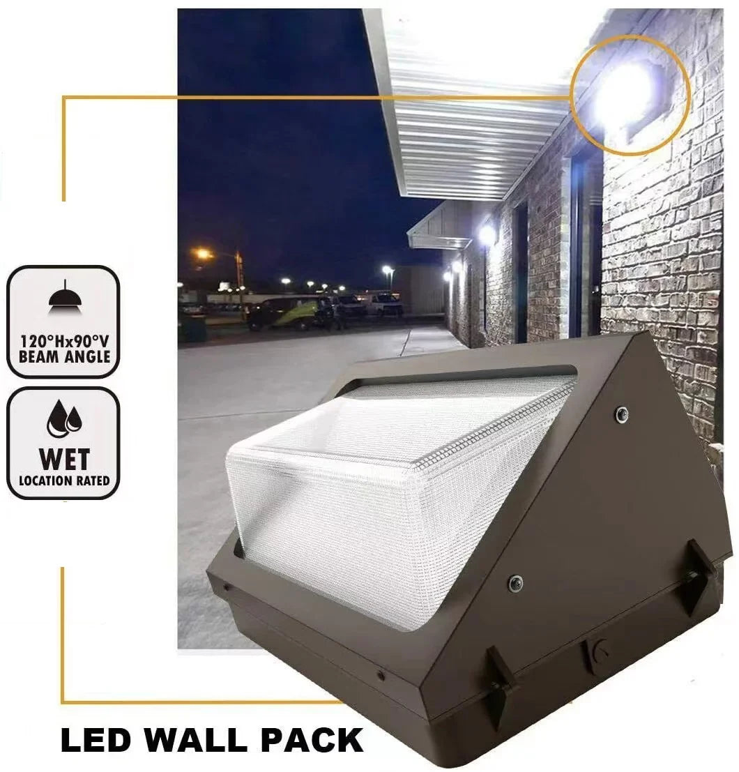 100-277VAC, LED 5000K, Outdoor Wall Weather 40W Light, Pack 5000 Lumens, Resistant, , UL/DLC Antec IP65