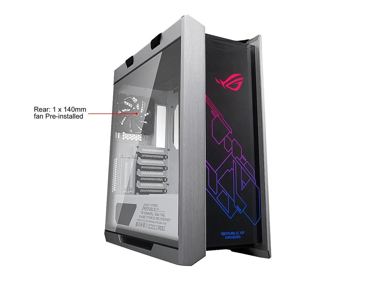 ASUS Case Glass, ATX/ EATX and Computer Braces, White GX601 RGB Helios Support Mid-Tower GPU Edition Tempered with 420mm for Aluminum Sync Radiator Strix Aura Frame, ROG Motherboards