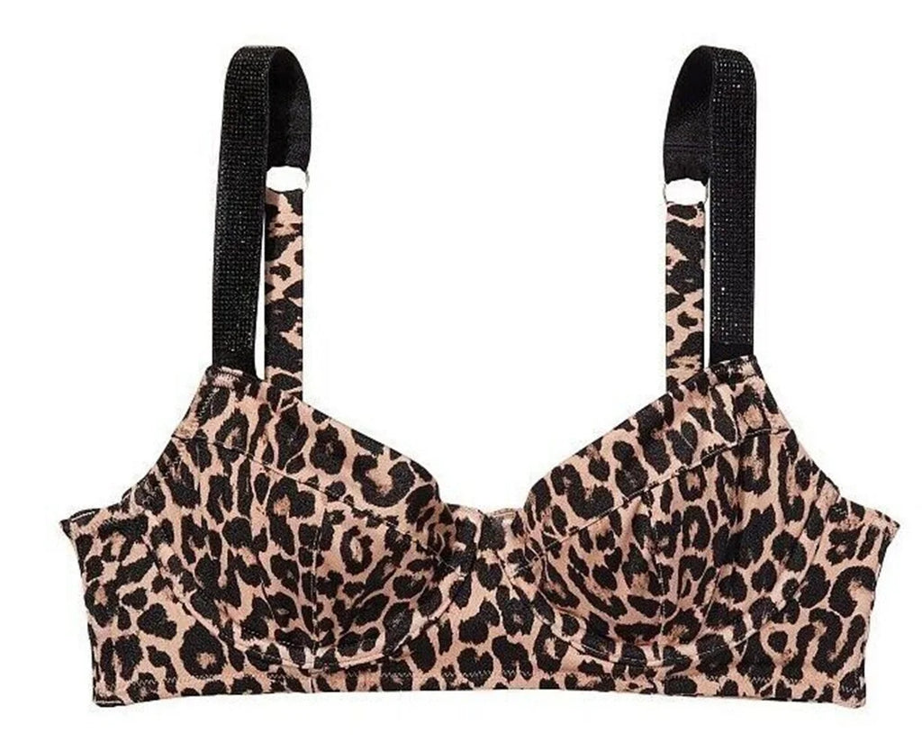 Victoria’s Print 38D Secret Strap Top Swim NWT Bikini Wicked Size Shine Animal