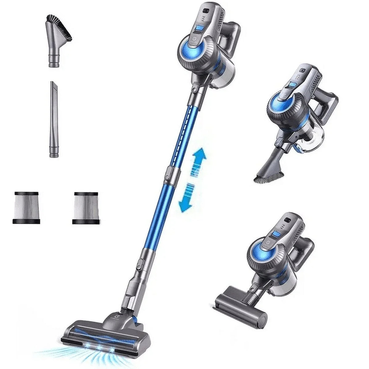 35min Handheld Powerful Cleaner, in 23000Pa Detachable Lightweight Battery, 6 Suction, Runtime, Vacuum with Floor/Carpet/Pet/Hair Cordless 1 Long Home/Car/Hard Vacuum for