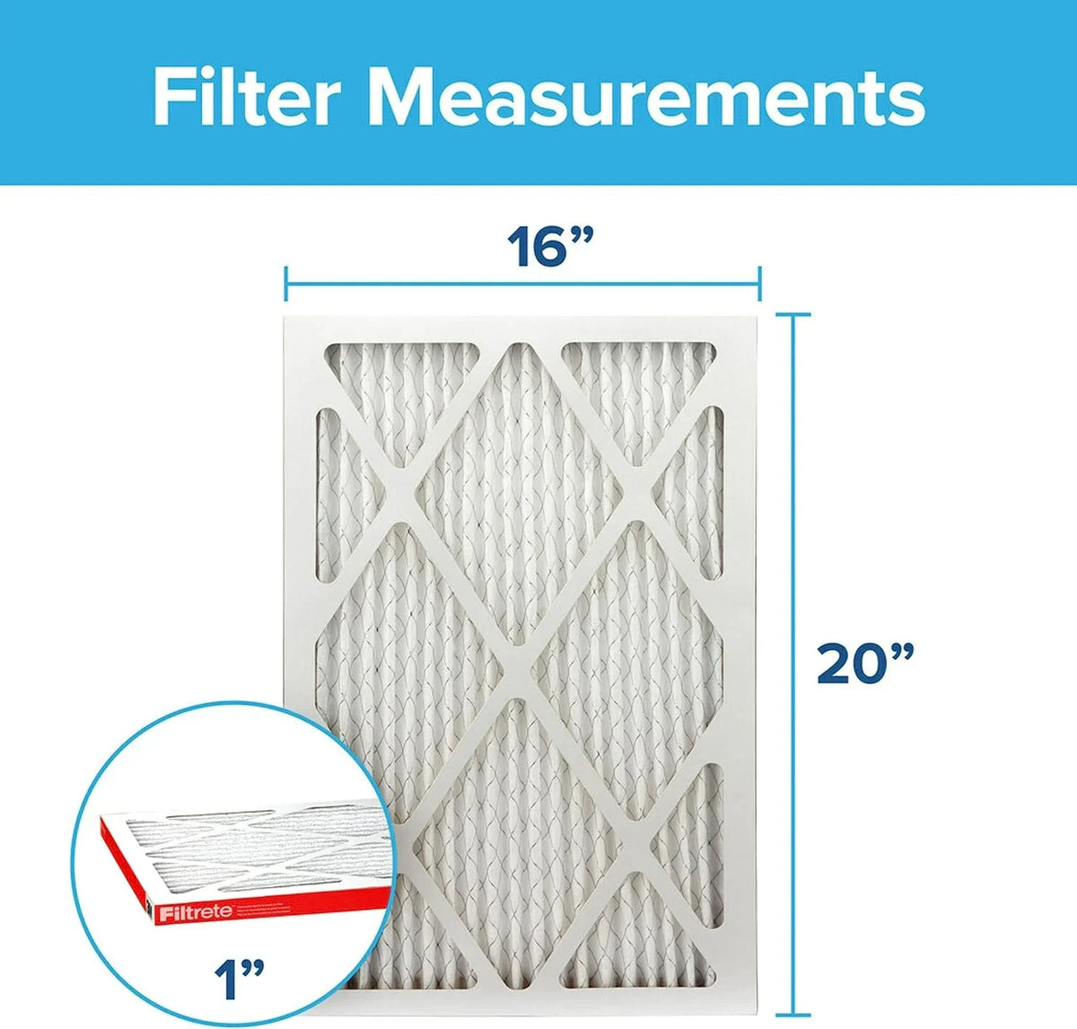 Air MPR (exact x Micro dimensions 15.69 0.81) Filtrete 16x20x1, Defense, 19.69 Allergen 1000, 6-Pack AC x Filter, Furnace
