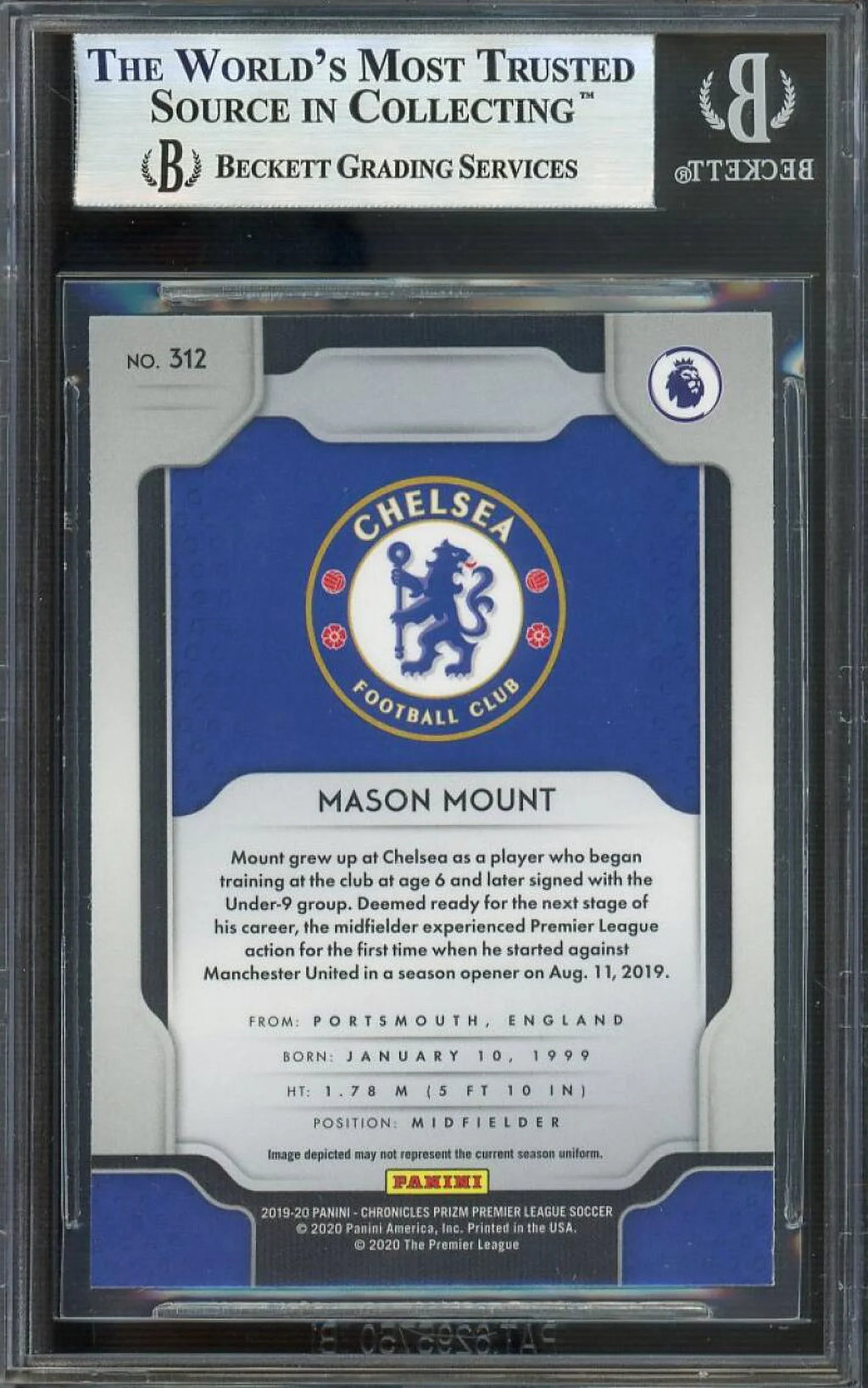 BGS Mount Prizm Mason EPL Rookie 9 Card 2019-20 Panini #312
