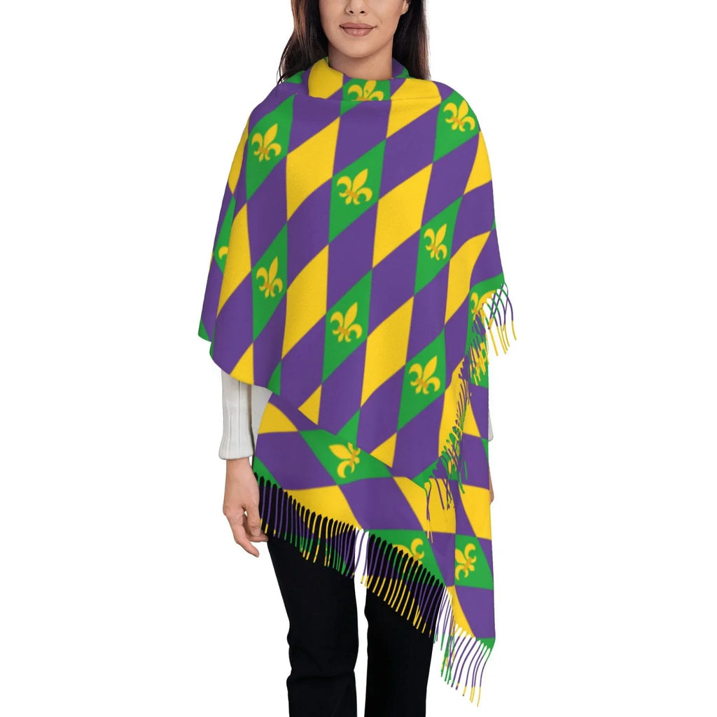 Winter Art Cashmere Elegant Gifts- Feel Scarf Scarves Large Shawl Warm Gras Bingfone Mardi Print Women Wrap Soft For