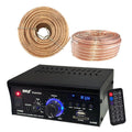 Receiver Audio Display, Speaker LED Readers 18 Inputs Enrock AWG USB/SD 100 & Gauge Wire Cable Feet Amplifier PCAU25A with CD Pyle AUX