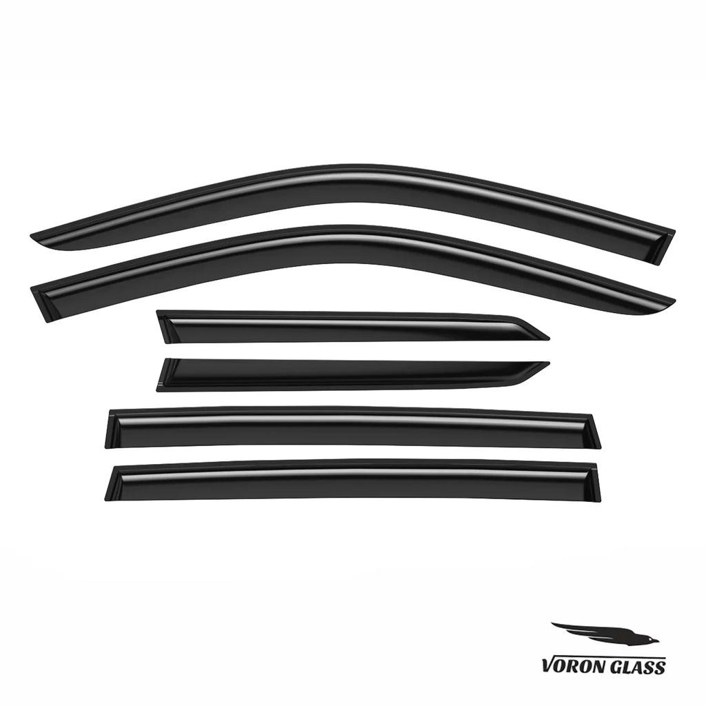 Rain Visors, Vent Extra - Voron Pieces Window 6 Guards for 2016-2022, Durable Pilot 100488 Window Honda Deflectors, Tape-on Glass