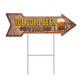 36 in. - Ice Plastic 12 Sided Corrugated Sign x Cold Arrow Single Beer