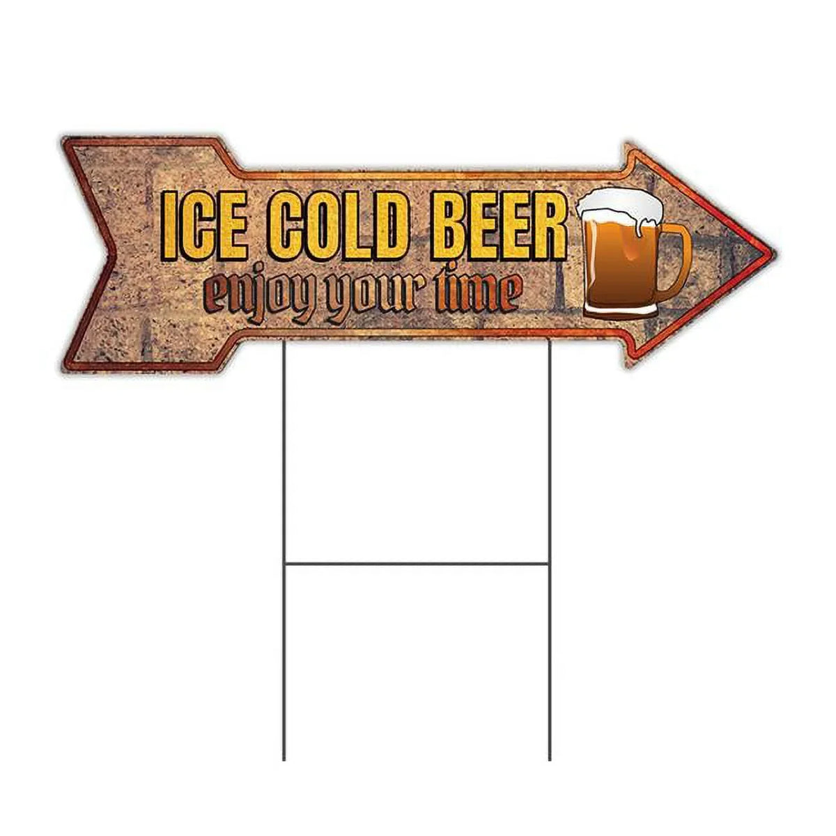 36 in. - Ice Plastic 12 Sided Corrugated Sign x Cold Arrow Single Beer