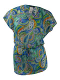Mesh Ralph Cover-Up (Blue, Carnivale Lauren Women's M) Paisley Lauren