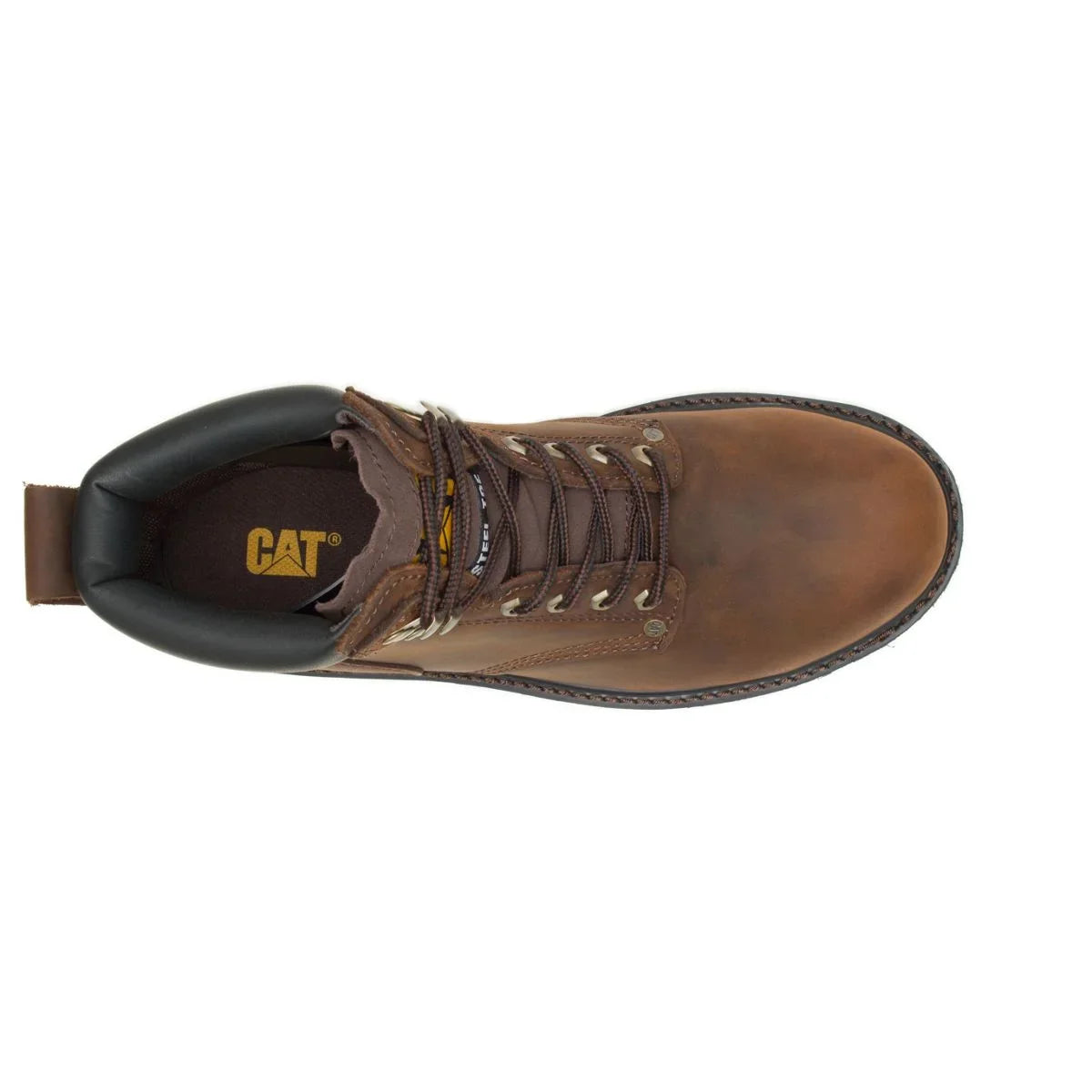 Men Work Caterpillar Brown Shift Second Boot Dark Steel Toe