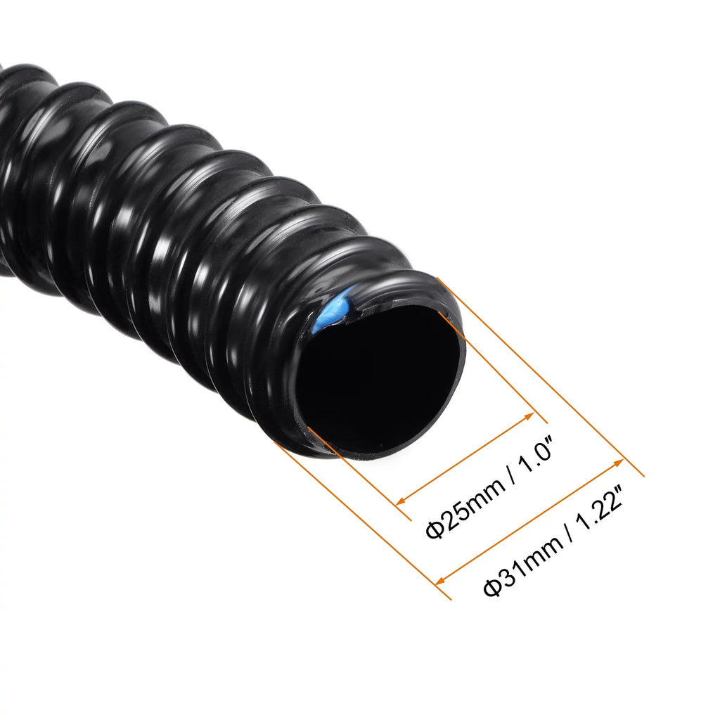 1 Hose, Aquarium Inch Black Tube Corrugated 10ft ID