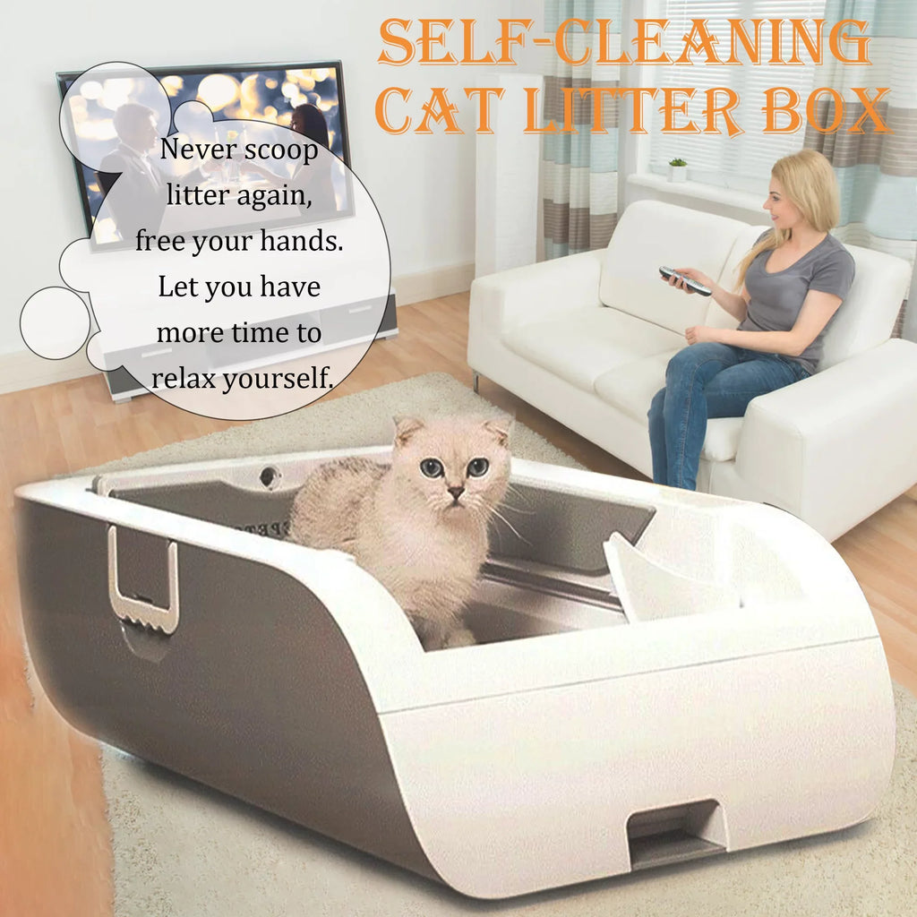 Self Removal No Anti-pinch Scooping Cat Smart Suhaco Intelligent Hood Automatic Control with Litter Litter Cleaning Box APP Litter & Mat Odor Box Sensing