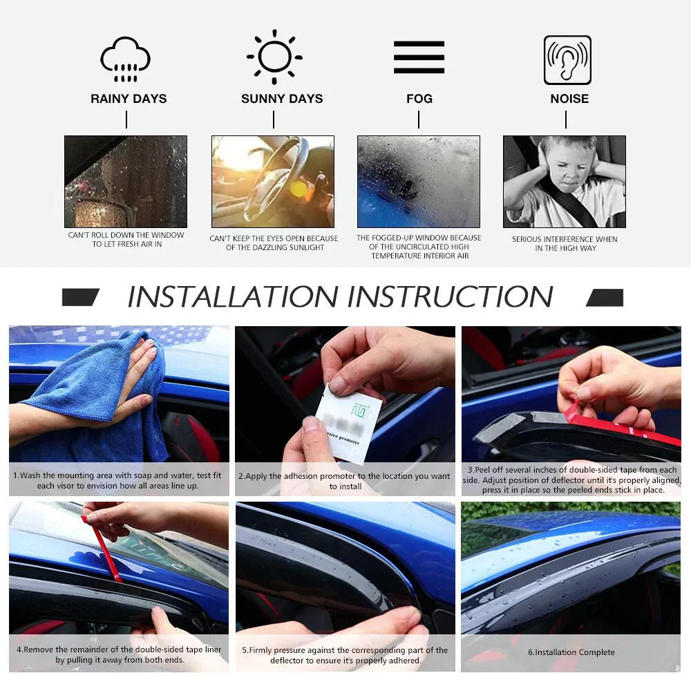 2015 2020 Acrylic Deflector 2021 Mitsubishi Guard 2017 with 2019 Mount Vent 2014 Visors Set Mirage Rain 2018 Window Motorsports 4Pc Outside Compatible Windshield Hatchback 14-23 2016 Ikon