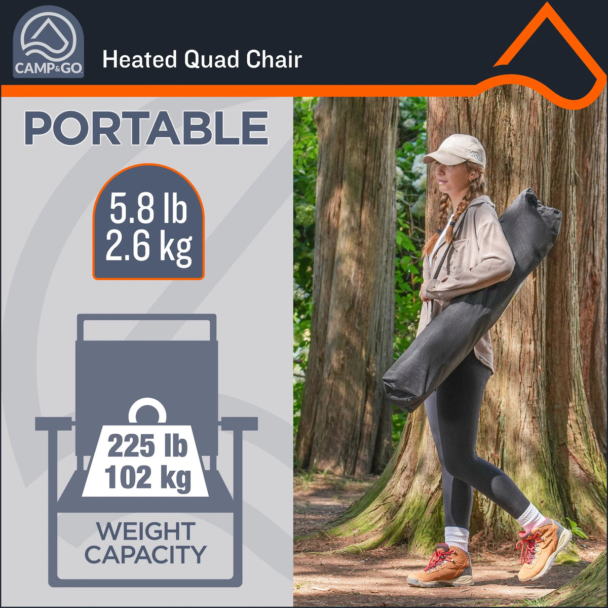 Quad chair Deluxe Heated