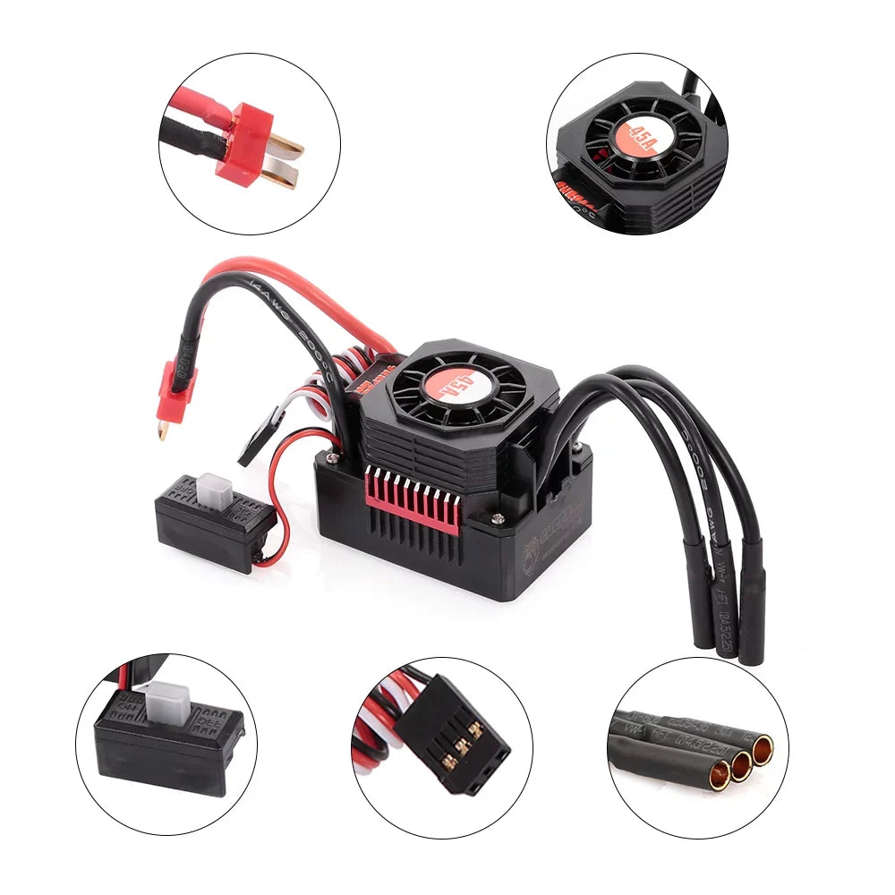 ESC Brushless Motor HOBBY Car Eccomum with BEC for SURPASS Waterproof 4370KV RC 45A F540 1/10 Truck
