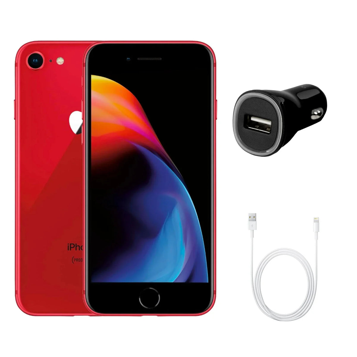 Red Charger Fast 8 Car (Grade Restored iPhone w/ (Fully (Refurbished) Unlocked) A) Apple A1863 64GB
