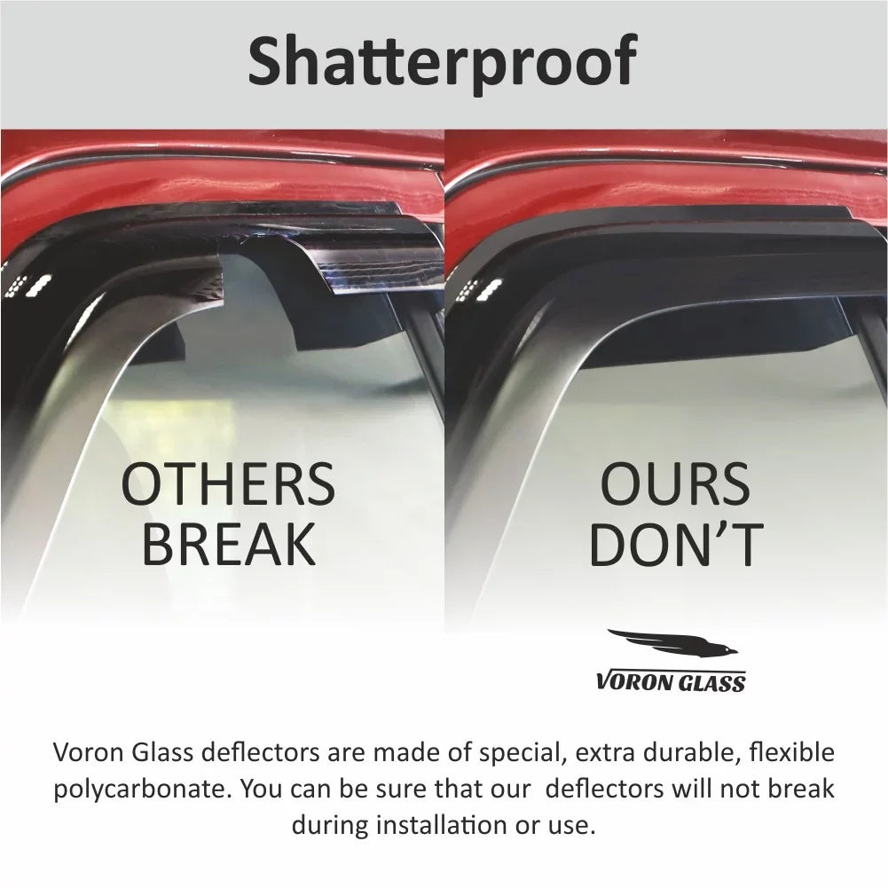 Rain Visors, Vent Extra - Voron Pieces Window 6 Guards for 2016-2022, Durable Pilot 100488 Window Honda Deflectors, Tape-on Glass