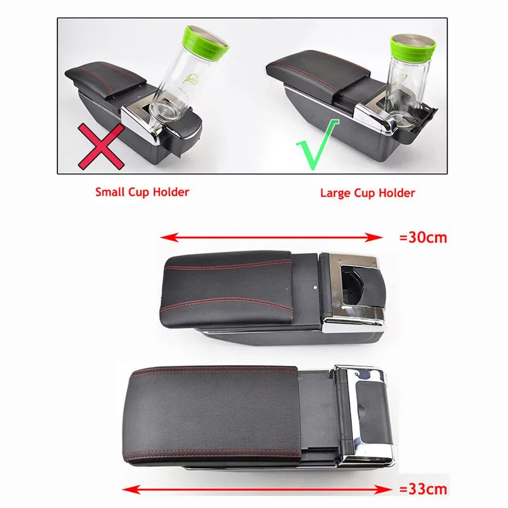Armrest 2009-2013 Fit Jazz Center For Honda Console Dual-layer Arm Tray Box Car Rest