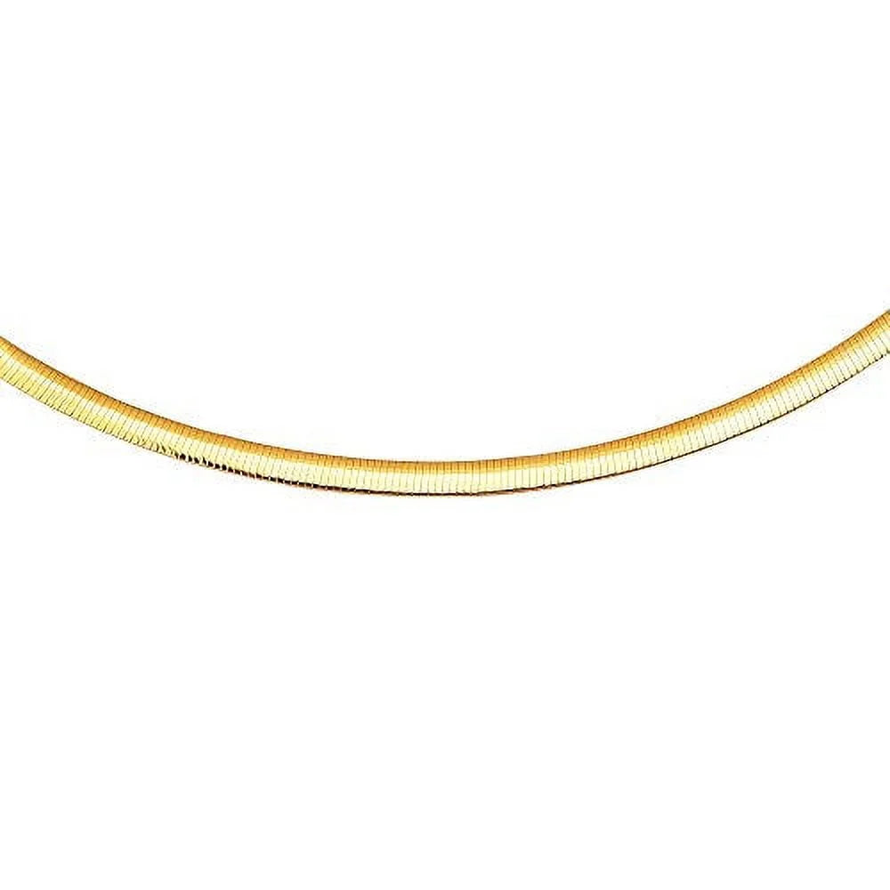 Omega Gold And 2-Tone 5mm 14K Domed Yellow Chain 18 Sterling Reversible Inches Gold Silver