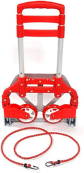 for 165.35 Push (75kg) Use Auto, lbs Aluminium Home, Collapsible Hand Folding (Red) Truck,Hand Luggage Dolly Trolley and Office,Travel Cart Portable