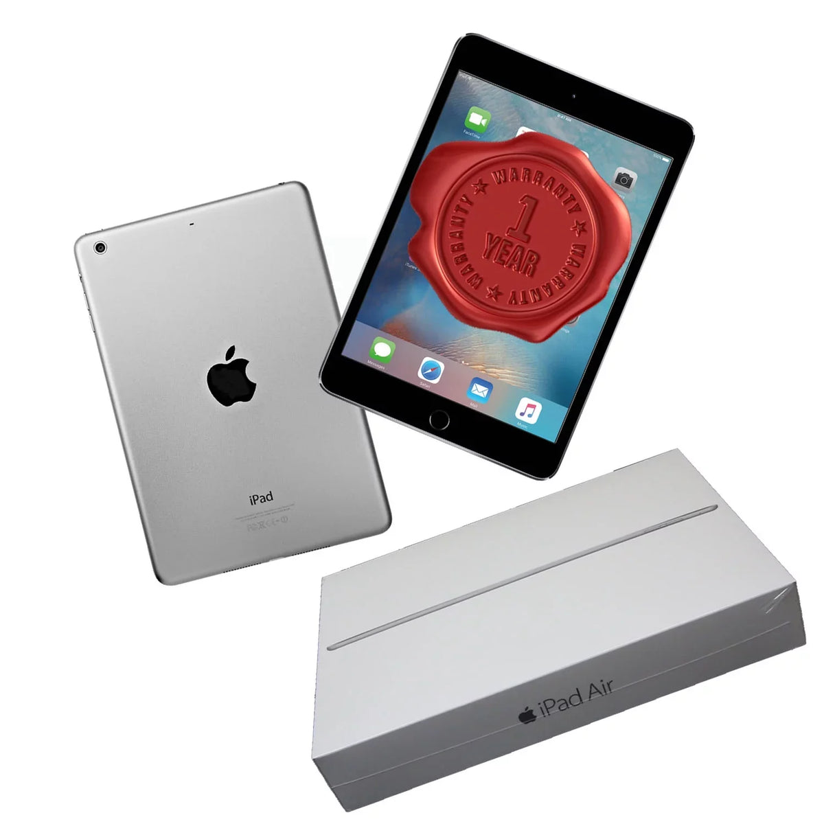Warranty 2 Unlocked 16GB with Open Gray A-Graded Box Space Air 1-Year iPad