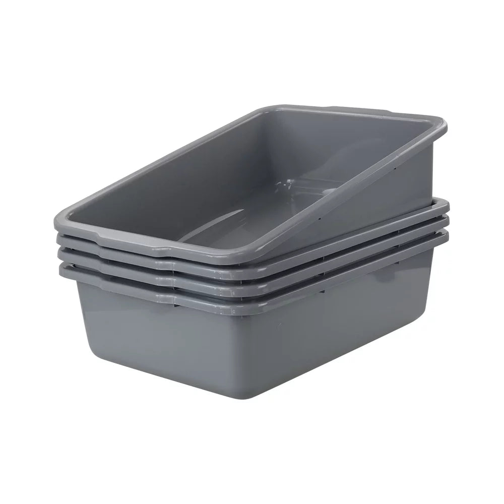 32 Bus L Utility Commercial Tote Bus Teyyvn Tubs, 4 Box, Pack Large Gray Plastic Box