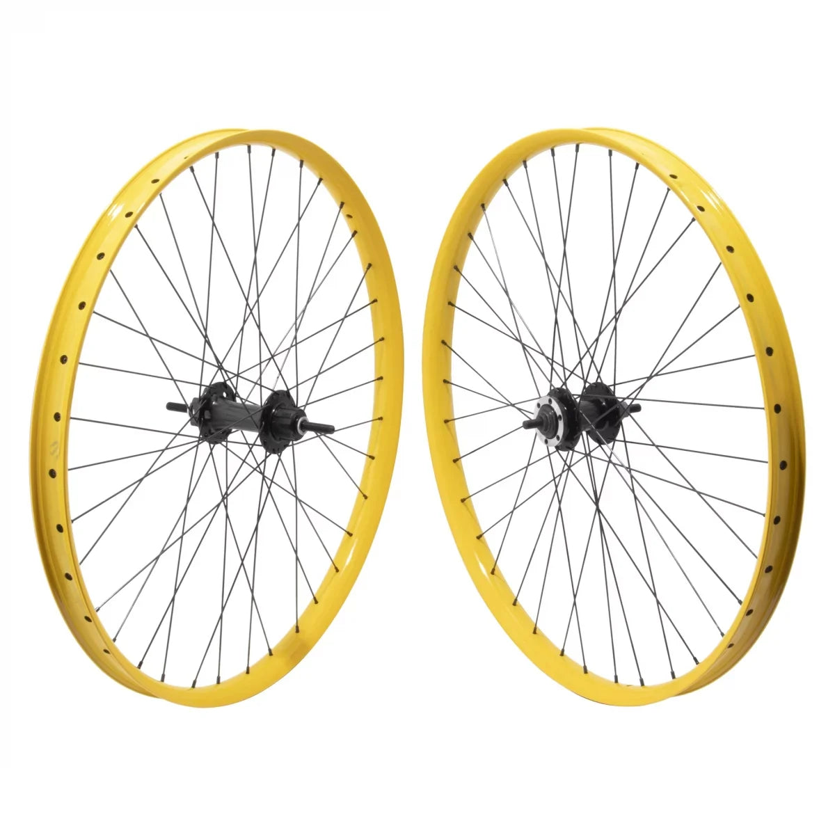 Yellow/Black Maniacc Bikes Disc 110/142mm 1sp SE 36H Wheelset 27.5in Cass Flyer