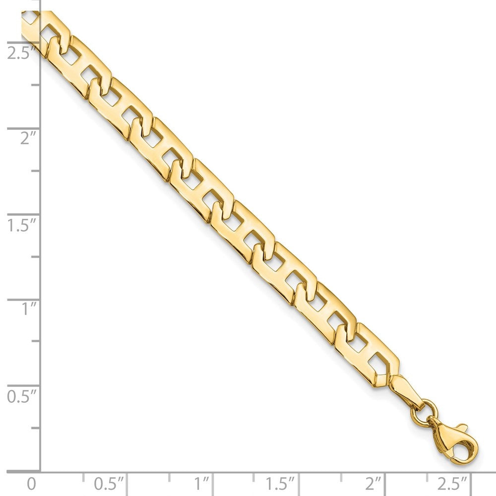 Yellow 14K 7.5inch Link Bracelet Fine Gold Polished Women for Jewelry Fancy Auriga