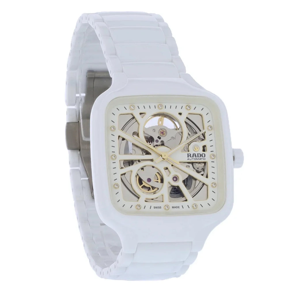 Rado Automatic Watch Square Ceramic True Pre-Owned White Swiss R27073702 Unisex