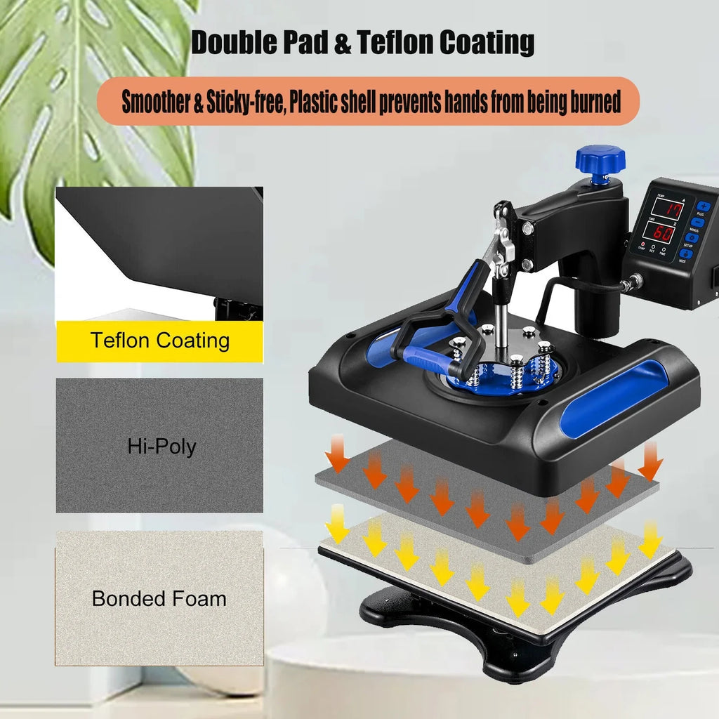 Blue Precise Machine Inches Away Control in Sublimation Digital 15 Printer 1, Printer, x Press 8 Heat LCD Banner 360 Vinyl 15 for Printing, Transfer Bag, Pillow, Transfer Swing Canvas T-Shirts,