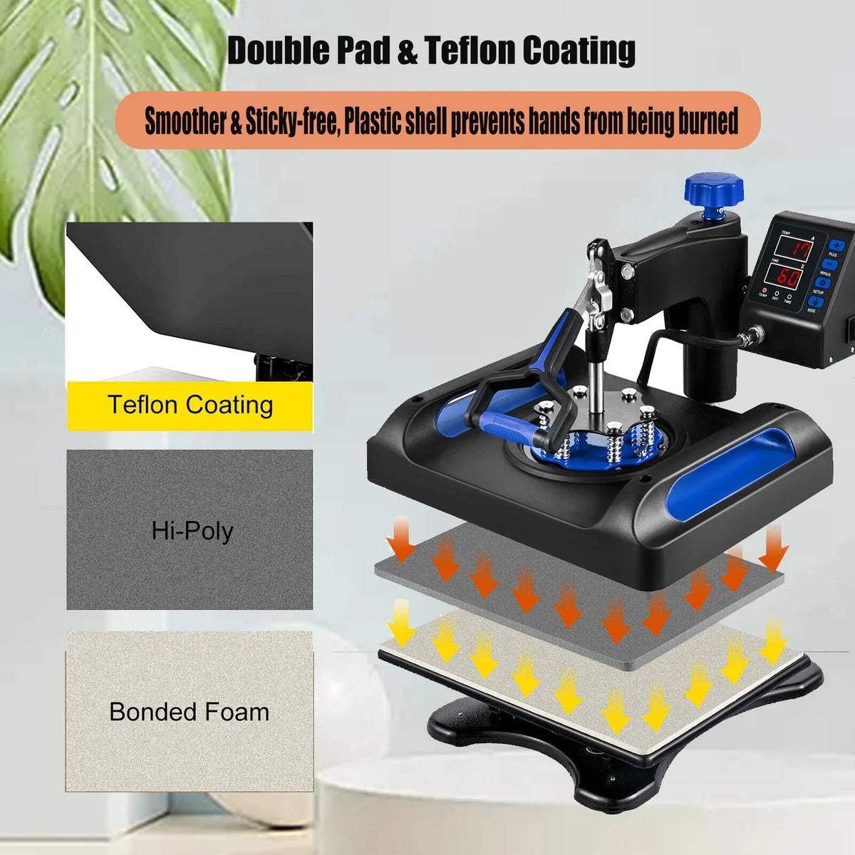 Blue Precise Machine Inches Away Control in Sublimation Digital 15 Printer 1, Printer, x Press 8 Heat LCD Banner 360 Vinyl 15 for Printing, Transfer Bag, Pillow, Transfer Swing Canvas T-Shirts,