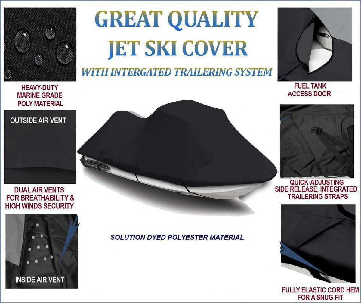 Cover 2010 PWC Compatible 2011 VX110 deluxe 600 2014 BLACK Cover Ski 2008 Jet Compatible for WaveRunner Yamaha 2007 JetSki for 2013 2009 DENIER 2012