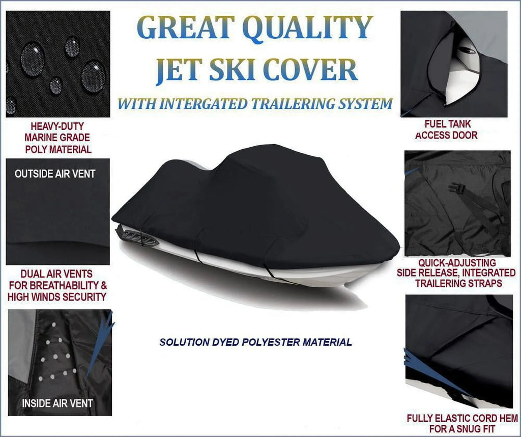 2002 BLACK Ski Polaris JetSki PWC 600 Compatible for 2001 Virage 2004 DENIER Cover 2000 Jet Cover 2003