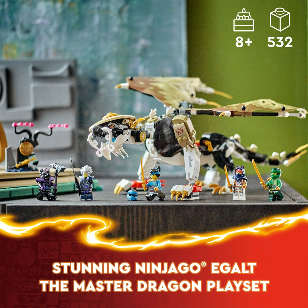 for and Independent and Egalt Figure, Play, Gift the LEGO Dragon Idea 5 Group Hero 71809 Battle for Toy NINJAGO Minifigures Up, Master Action Boys Ages Dragon 8 Toy or Set Girls with Ninja