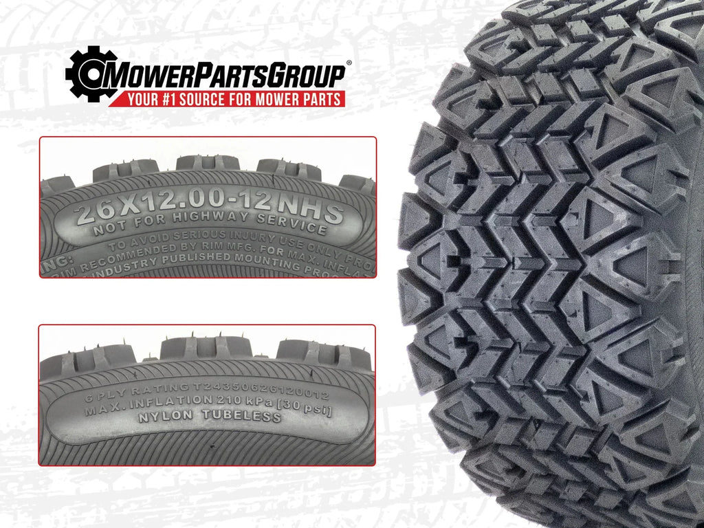 Assy Fits 022-4090-00 Terrain Boy Renegade All (2) 72" Tire 26x12.00-12 61" Bad