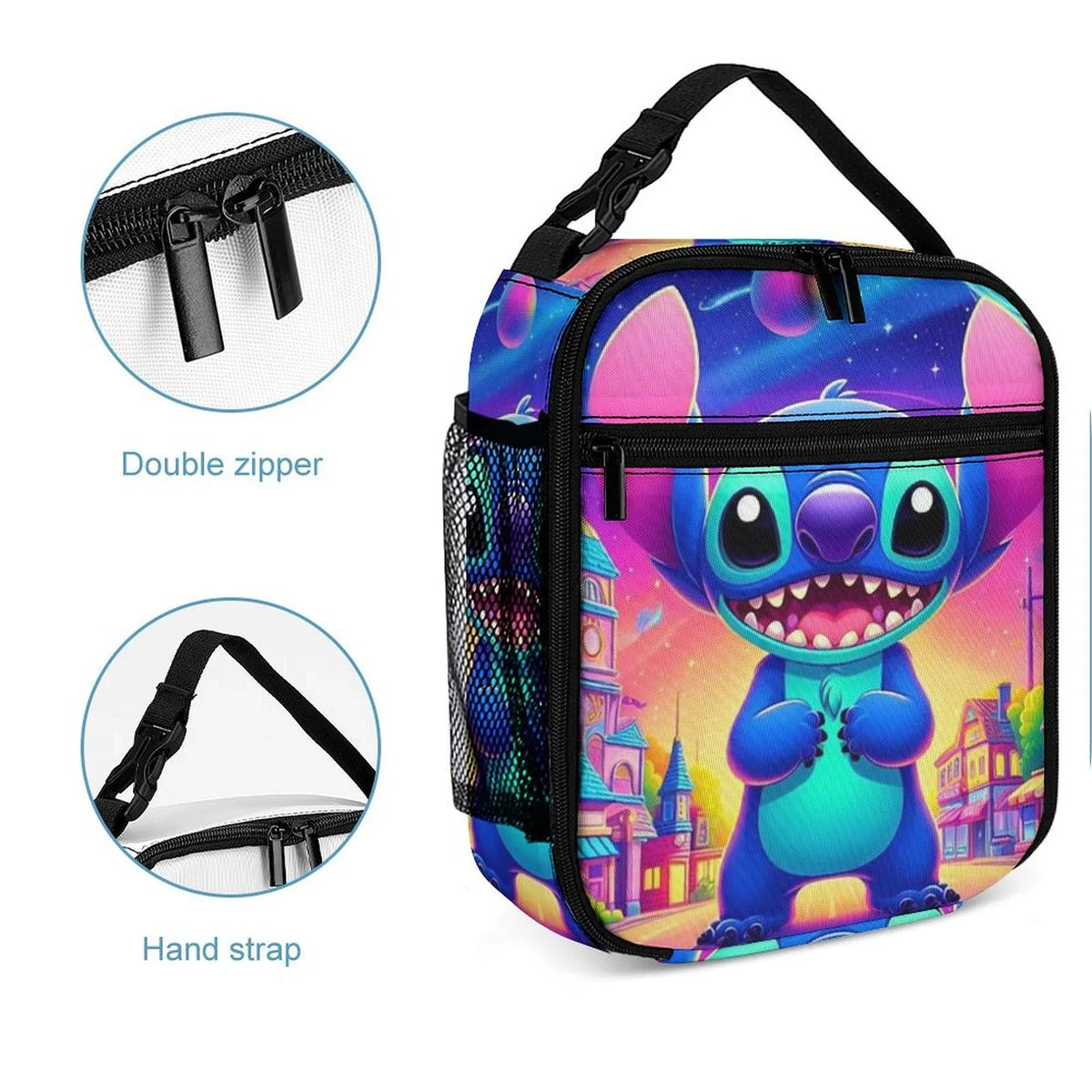 Kids Handbag Bento Thermal Boys Portable Girls Art Lilo School Lunch Bag Insulated Cooler Stitch Adult Office Tote Bag For