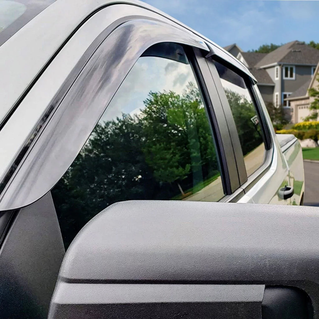 Window Silverado/GMC 419160 Compatible with Tape-on 2019-2024 Cab, Accessories, 4pcs- Chevrolet Rain Window CLIM Guards 1500 Sierra Visors, Durable Vent Deflectors, Incredibly ART (Chevy) Truck Crew