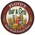 and Bar Round Grill Wall 12" Sign Kitchen 200120020165 Metal Decor FLOYD'S