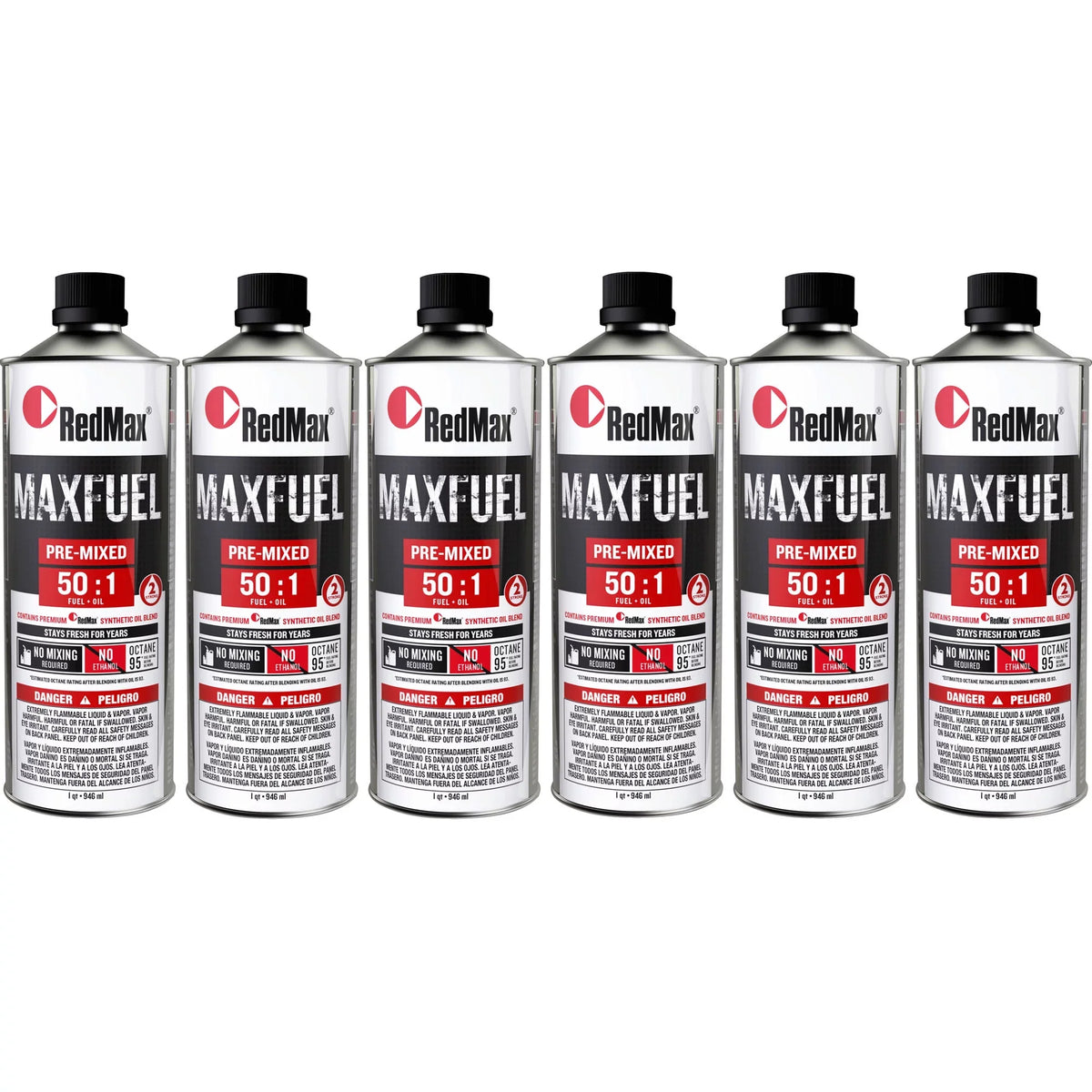 Engines Quart RedMax Fuel 581158801 2-Cycle 6 Pre-Mixed 94 Oil 50:1 Octane Pack