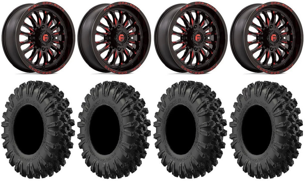 18" Wheels Kawasaki Mule Red MotoRavage XL Teryx Tires Fuel ARC 40"