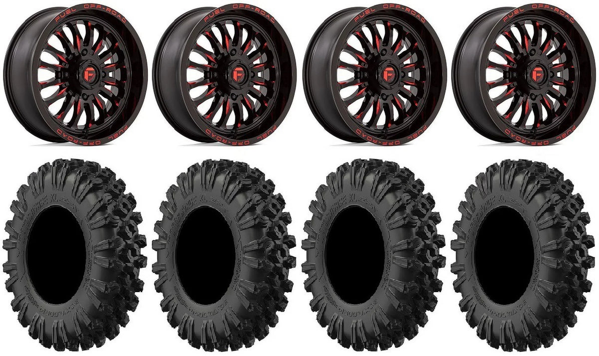 18" Wheels Kawasaki Mule Red MotoRavage XL Teryx Tires Fuel ARC 40"